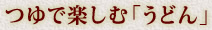 つゆで楽しむ「うどん」